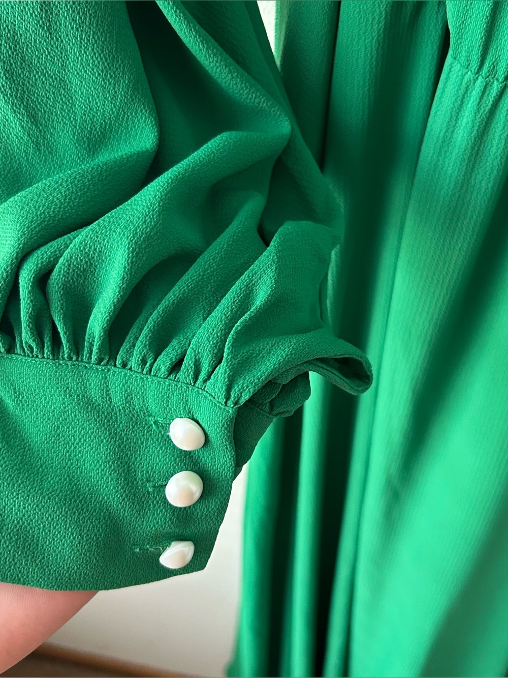 Meghan Los Angeles Lilypad Surplice Maxi Dress Long Sleeves Kelly Green XL - Picture 9 of 13